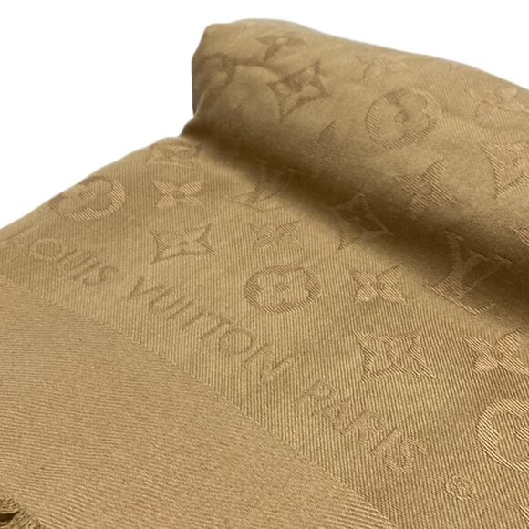 Auth LOUIS VUITTON Shawl Monogram M71339 Camel - Unconfirmed Scarf - Picture 2 of 5